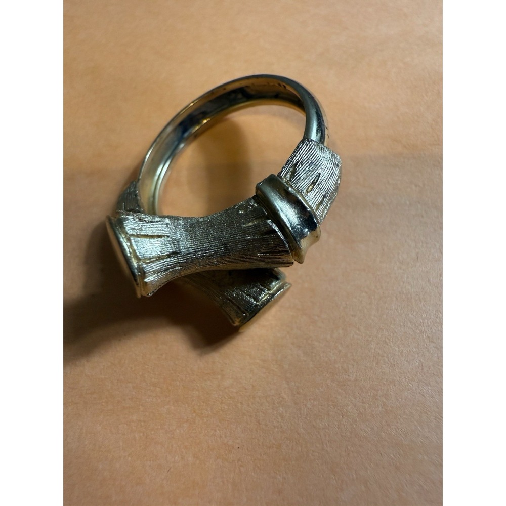 Vintage Avon Sculptural‎ Gold Tone Cocktail Ring Modernist Mod 70's
